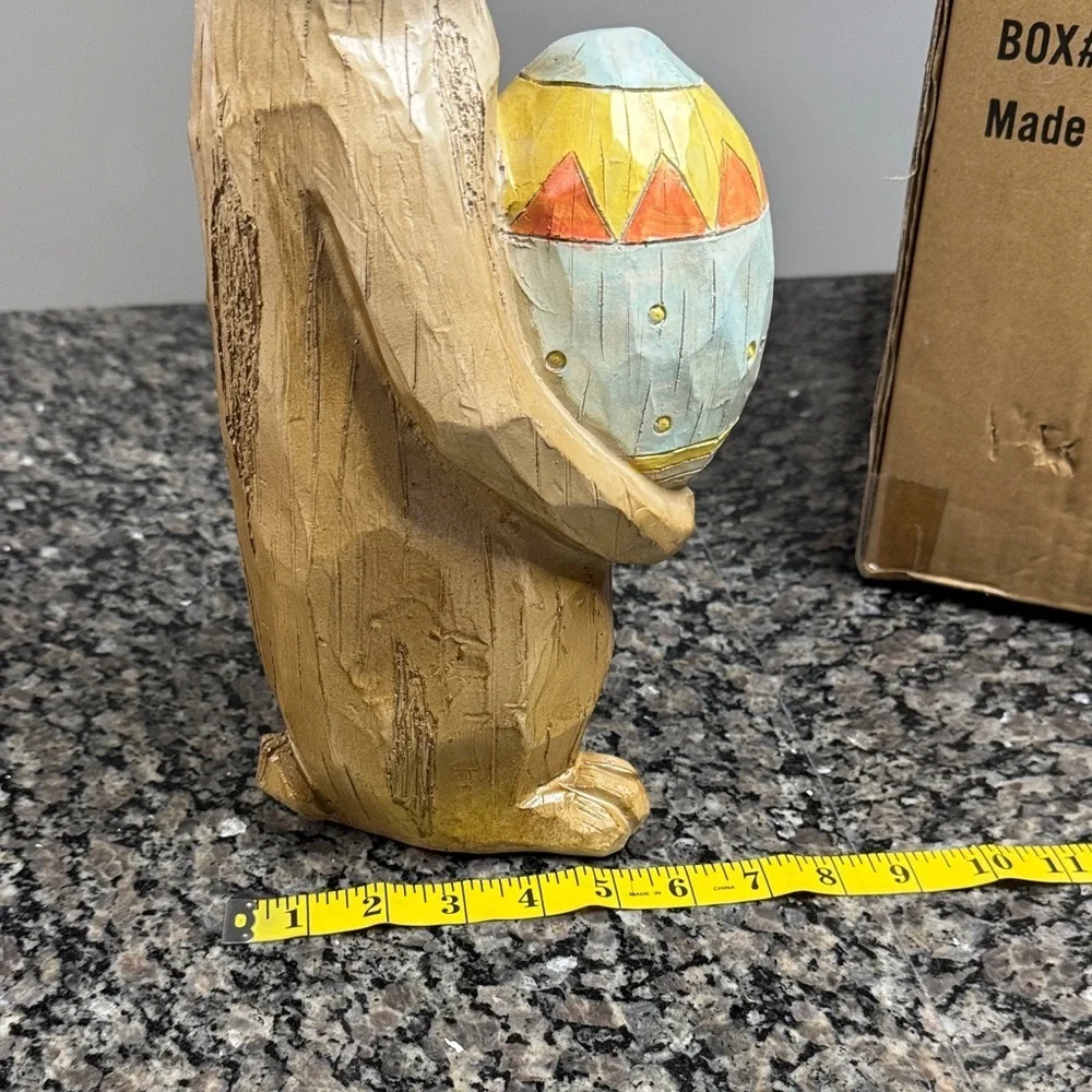 Easter Bunny with Egg Figurine resin NEW 20 inches